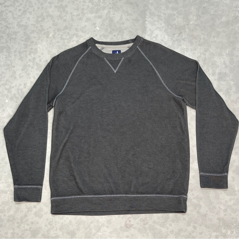 JOHNNIE-O SHIELDS M Charcoal Gray Long Sleeve Pullover Men's Crewneck Sweater